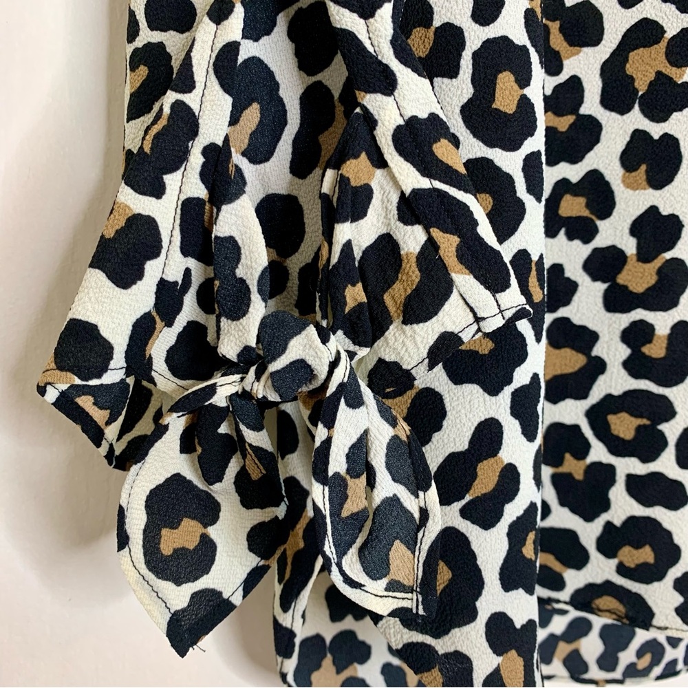 Michael Kors Leopard Print Blouse / Tunic, Sz M, Animal Print Trendy Fall Autumn - Picture 5 of 12